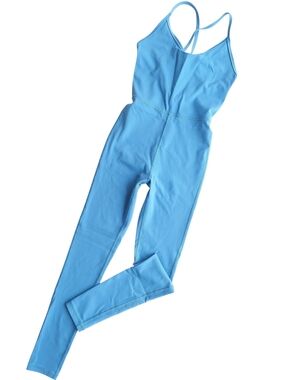 Aritzia Wilfred Jumpsuit XS Light Blue One-Piece Active Bodysuit Leggings Yoga